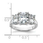 14kw 5 1/3ct. Three Stone D E F Pure Light Octagon Moissanite Ring