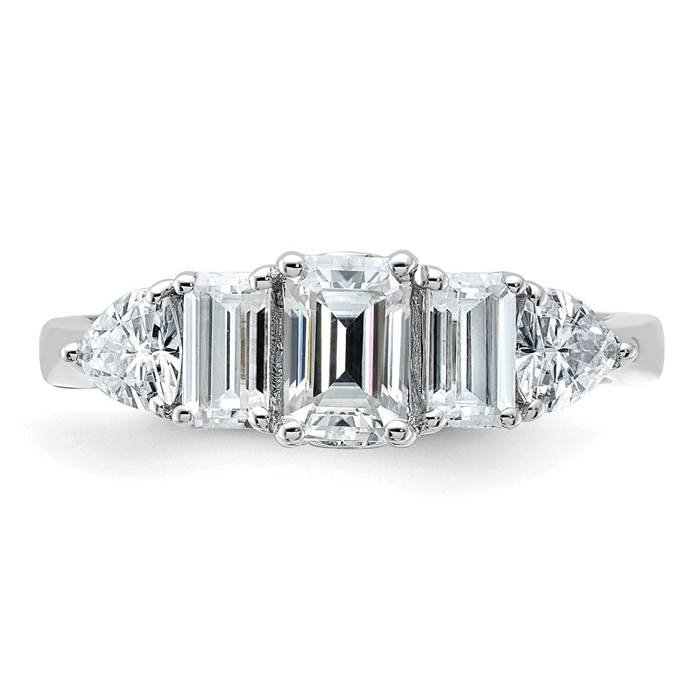14kw 1 5/8ct. D E F Pure Light Moissanite Engagement Ring