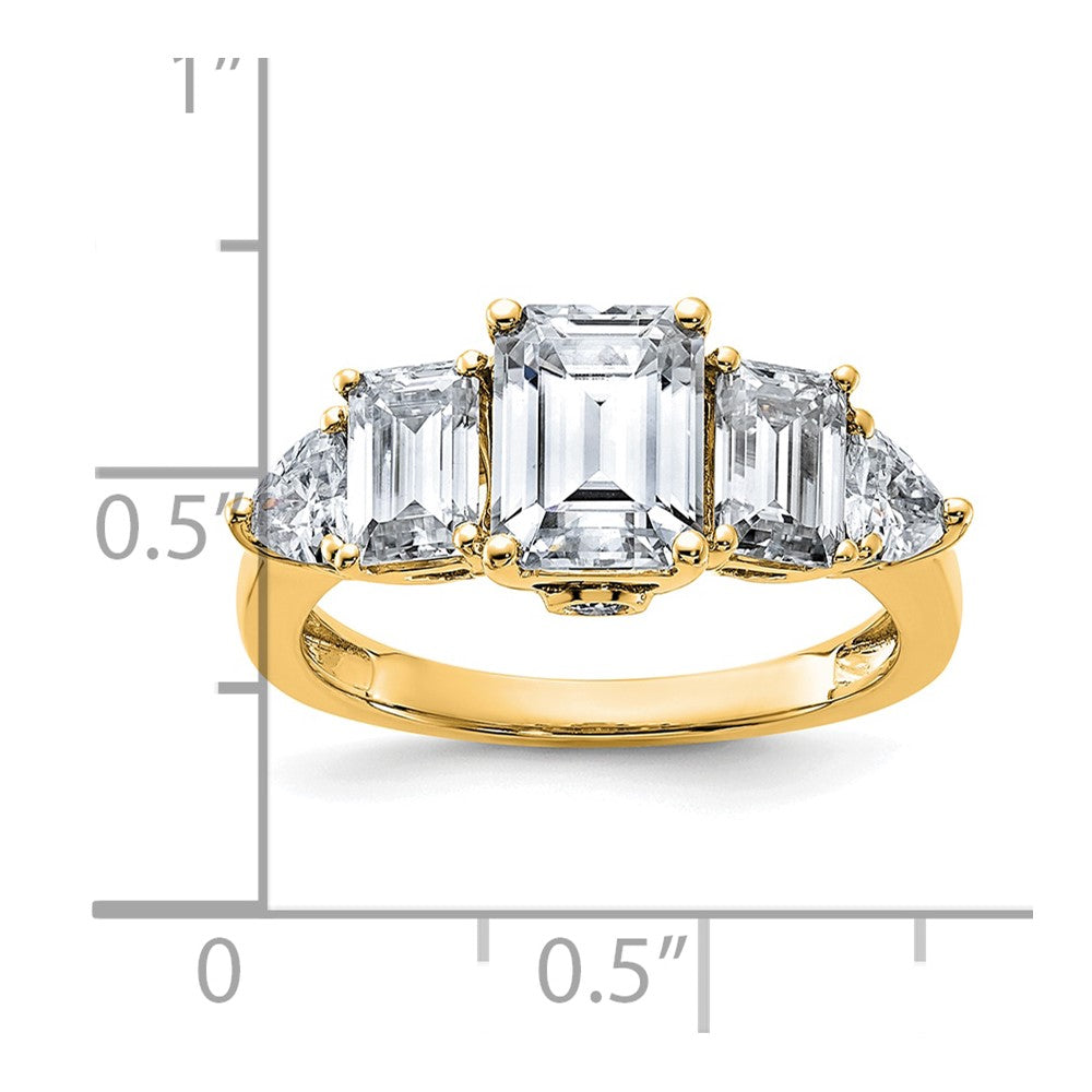 14k 3 3/8ct. D E F Pure Light Moissanite Engagement Ring