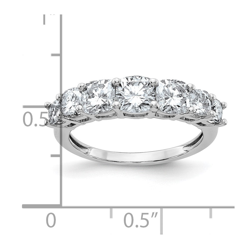 14kw 1 7/8ct. 7 Stone D E F Pure Light Moissanite Band