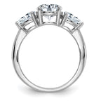 14kw 1 3/8ct. Three Stone G H I True Light Moissanite Engagement Ring