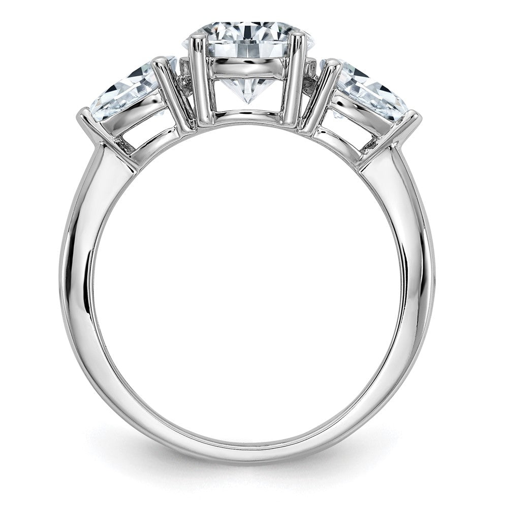 14kw 1 3/8ct. Three Stone G H I True Light Moissanite Engagement Ring