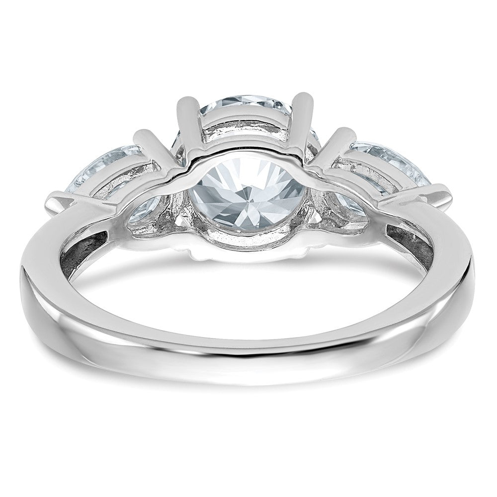 14kw 1 3/8ct. Three Stone G H I True Light Moissanite Engagement Ring
