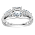 14kw 1 3/8ct. Three Stone G H I True Light Moissanite Engagement Ring