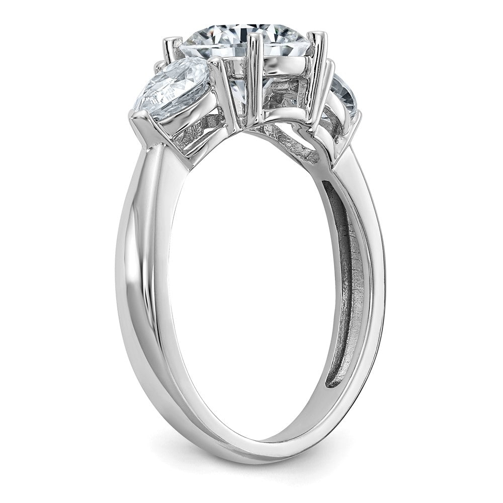 14kw 1 3/8ct. Three Stone G H I True Light Moissanite Engagement Ring