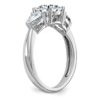 14kw 1 3/8ct. Three Stone G H I True Light Moissanite Engagement Ring