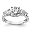 14kw 1 3/8ct. Three Stone G H I True Light Moissanite Engagement Ring