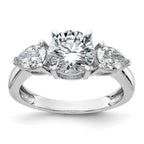 14kw 1 3/8ct. Three Stone G H I True Light Moissanite Engagement Ring
