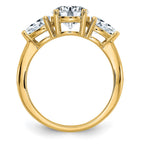 14k 1 3/8ct. Three Stone G H I True Light Moissanite Engagement Ring