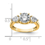 14k 1 3/8ct. Three Stone G H I True Light Moissanite Engagement Ring