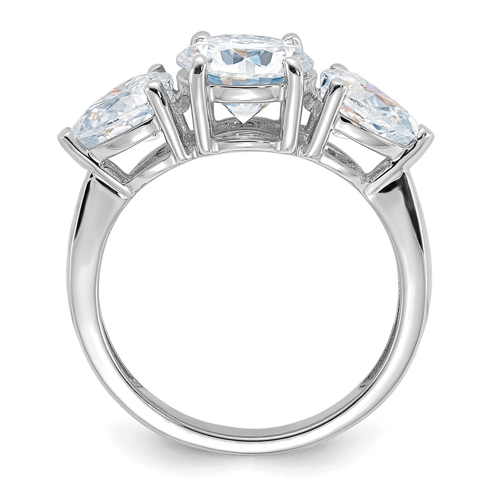 14kw 3 3/8ct. Three Stone G H I True Light Moissanite Engagement Ring