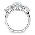14kw 3 3/8ct. Three Stone G H I True Light Moissanite Engagement Ring