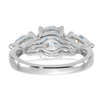 14kw 3 3/8ct. Three Stone G H I True Light Moissanite Engagement Ring