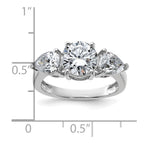 14kw 3 3/8ct. Three Stone G H I True Light Moissanite Engagement Ring