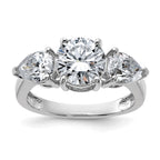 14kw 3 3/8ct. Three Stone G H I True Light Moissanite Engagement Ring
