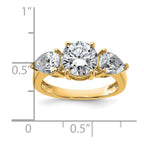 14k 3 3/8ct. Three Stone G H I True Light Moissanite Engagement Ring