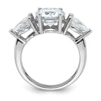 14kw 4 1/4ct. Three Stone G H I True Light Moissanite Engagement Ring