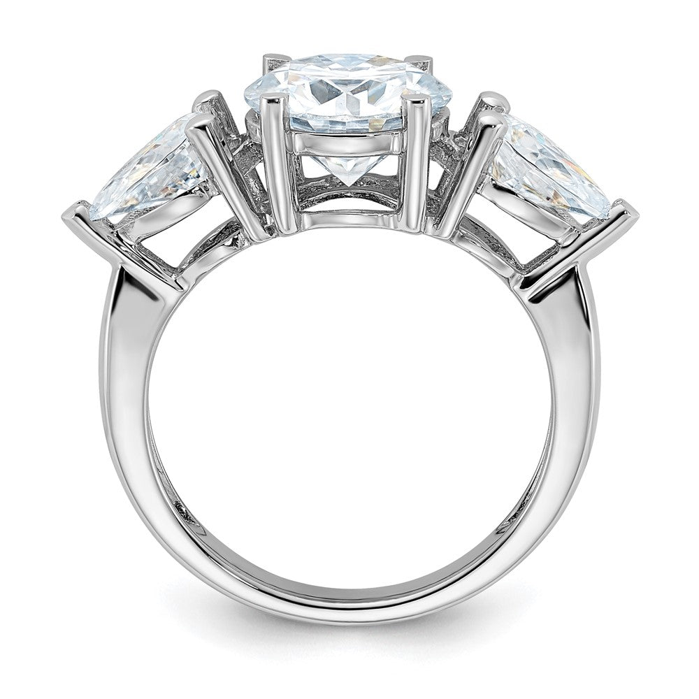 14kw 4 1/4ct. Three Stone G H I True Light Moissanite Engagement Ring