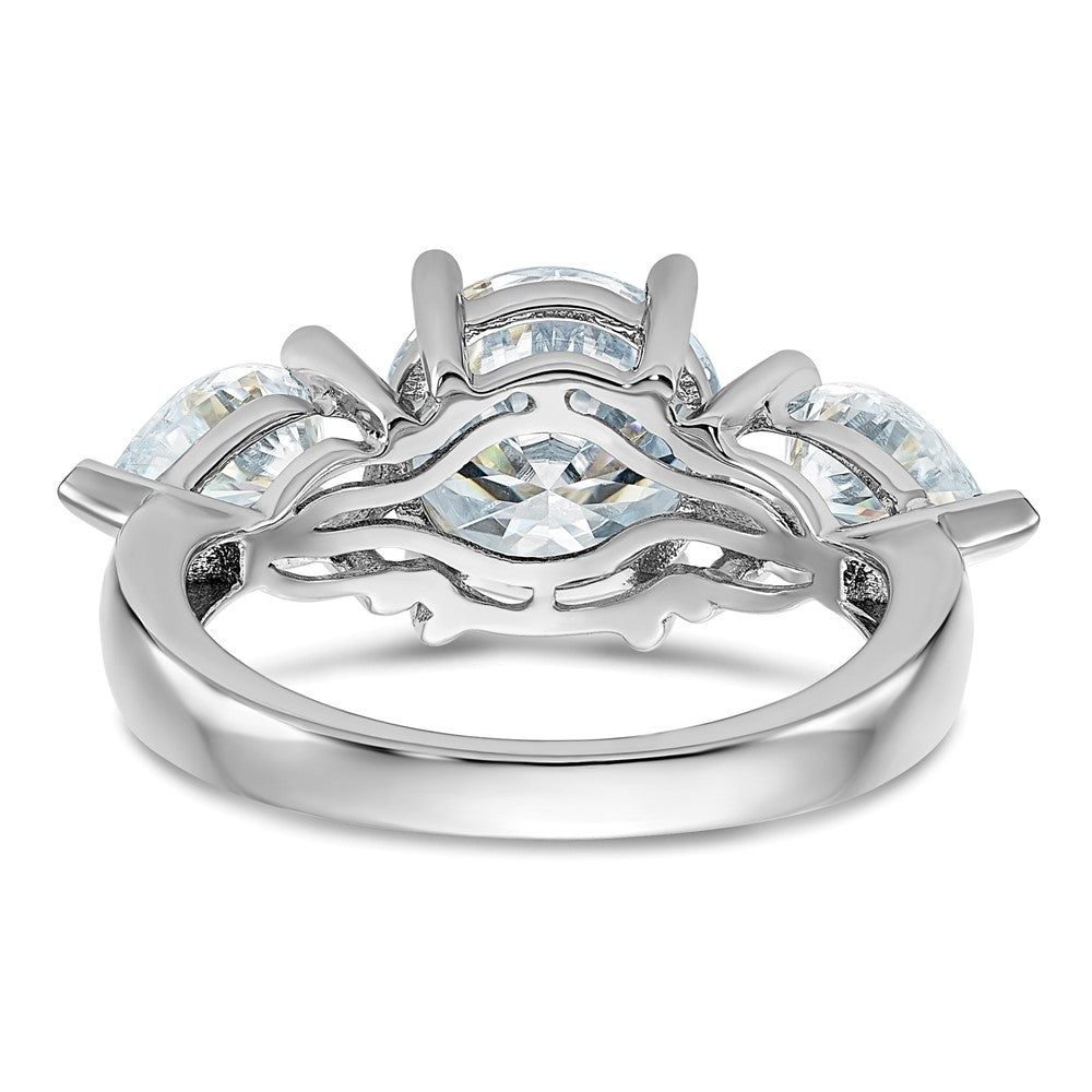 14kw 4 1/4ct. Three Stone G H I True Light Moissanite Engagement Ring