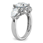 14kw 4 1/4ct. Three Stone G H I True Light Moissanite Engagement Ring