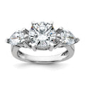 14kw 4 1/4ct. Three Stone G H I True Light Moissanite Engagement Ring