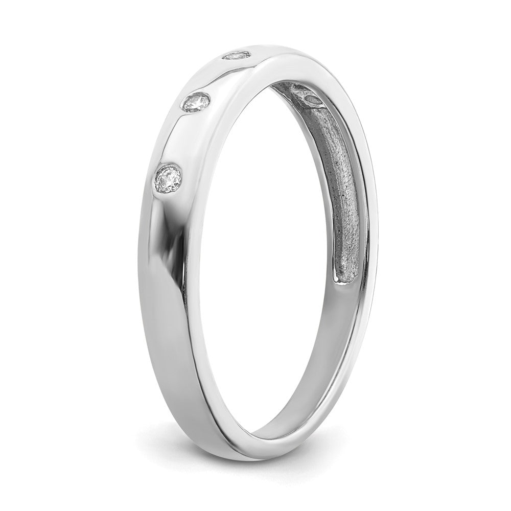 14k White Gold 3mm 5-stone 1/20 carat Diamond Band
