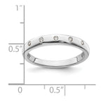 14k White Gold 3mm 5-stone 1/20 carat Diamond Band