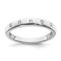 14k White Gold 3mm 5-stone 1/20 carat Diamond Band