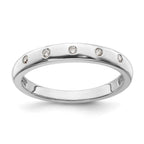 14k White Gold 3mm 5-stone 1/20 carat Diamond Band