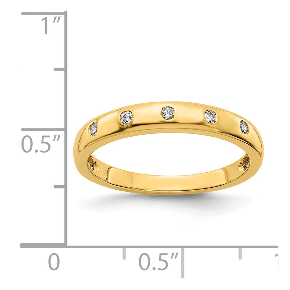 14k 3mm 5-stone 1/20 carat Diamond Band