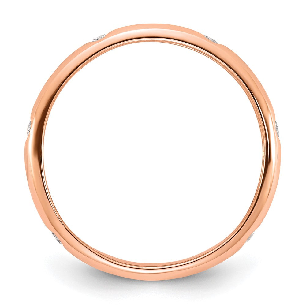 14k Rose Gold 3mm 6-stone 1/10 carat Diamond Band