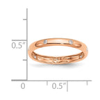 14k Rose Gold 3mm 6-stone 1/10 carat Diamond Band