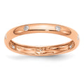 14k Rose Gold 3mm 6-stone 1/10 carat Diamond Band