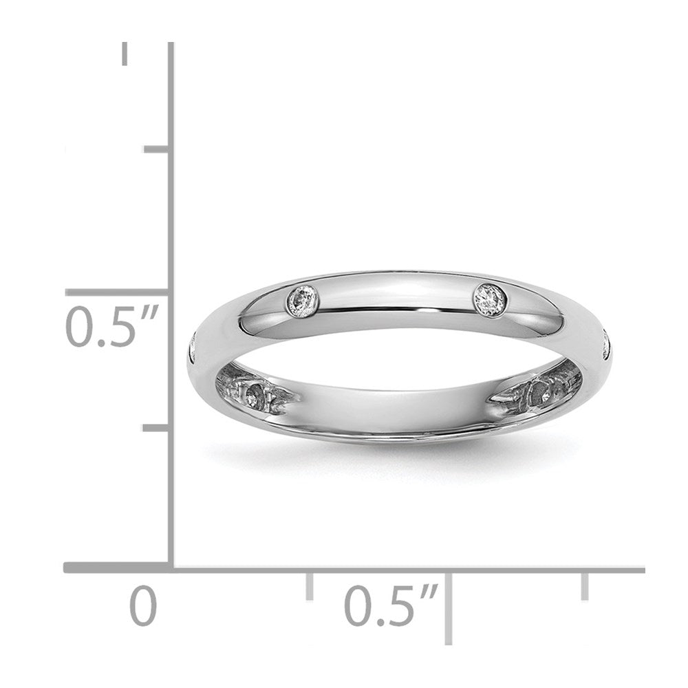 14k White Gold 3mm 6-stone 1/10 carat Diamond Band