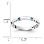 14k White Gold 3mm 6-stone 1/10 carat Blue Diamond Band