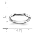 14k White Gold 3mm 6-stone 1/10 carat Black Diamond Band