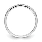 14k White Gold 2mm 1/8 carat Diamond Band