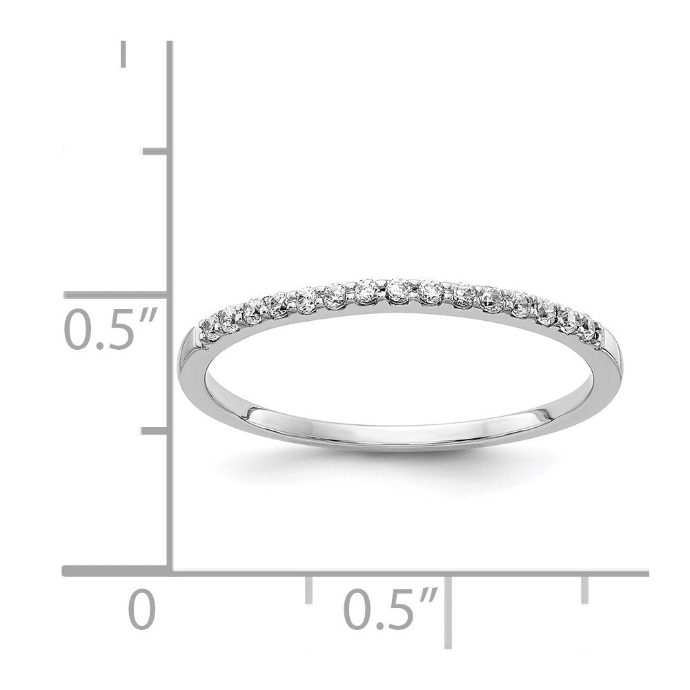 14k White Gold 2mm 1/8 carat Diamond Band