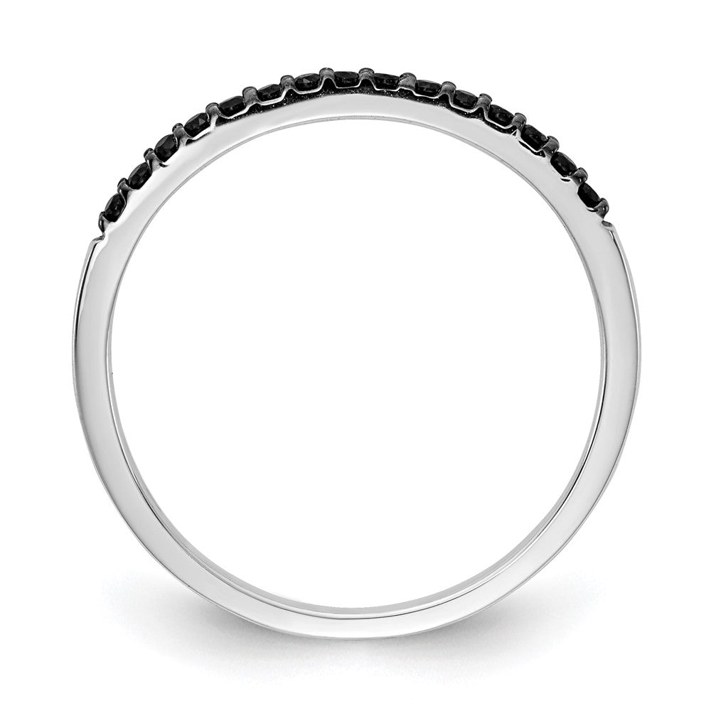 14k White Gold 2mm 1/8 carat Black Diamond Band