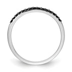 14k White Gold 2mm 1/8 carat Black Diamond Band