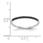 14k White Gold 2mm 1/8 carat Black Diamond Band