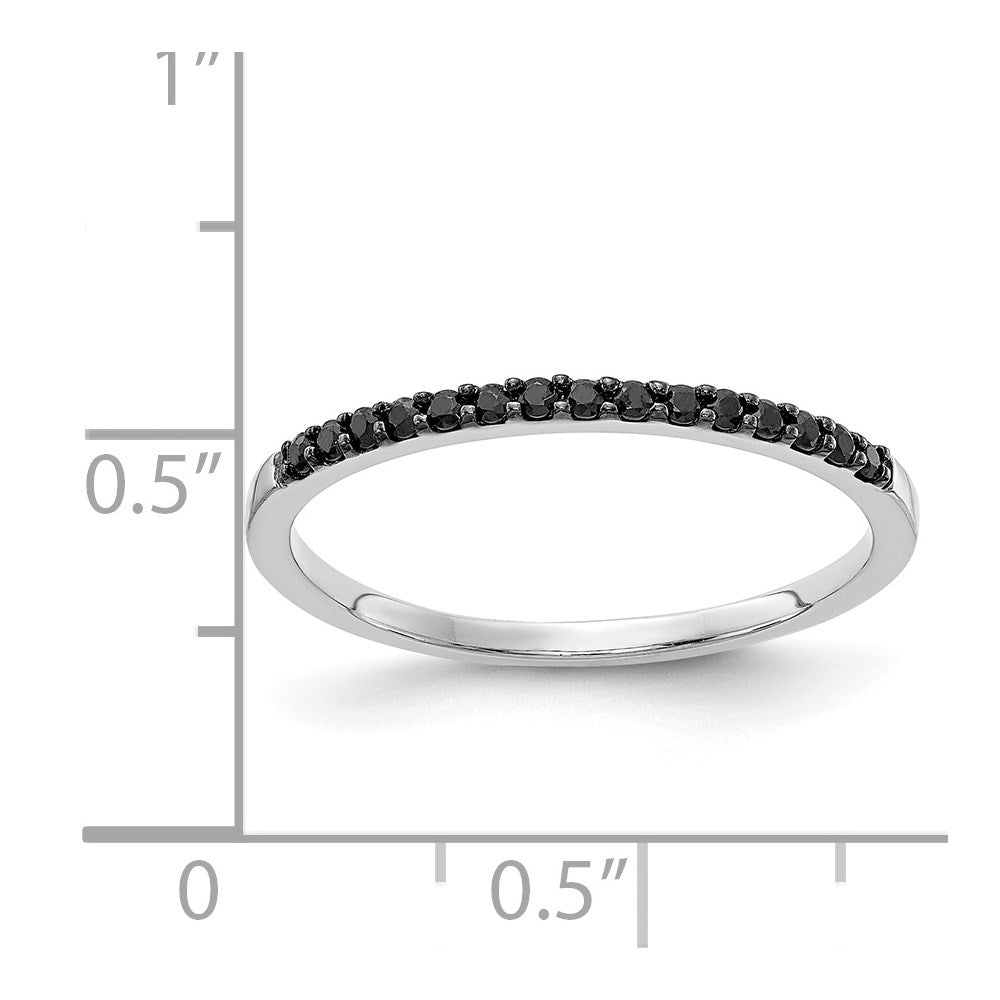 14k White Gold 2mm 1/8 carat Black Diamond Band