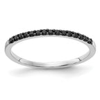 14k White Gold 2mm 1/8 carat Black Diamond Band