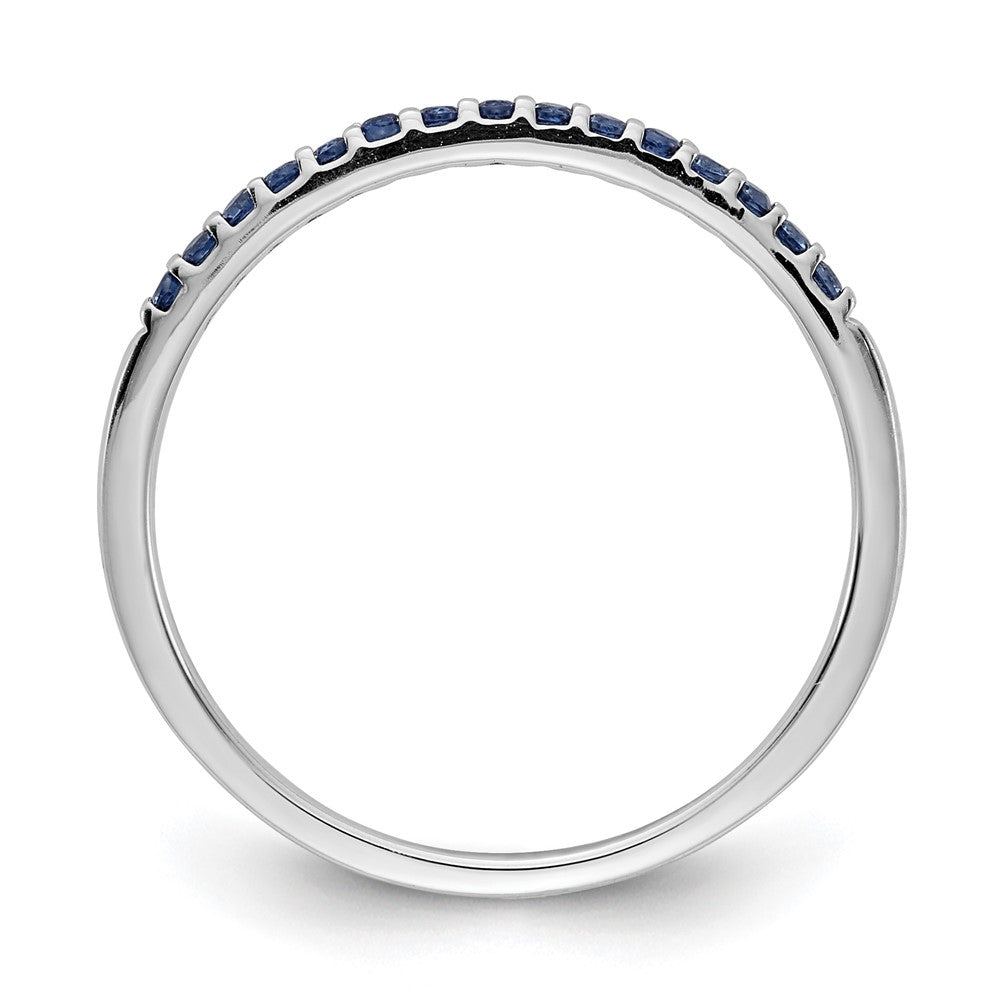 14k White Gold 2mm Blue Sapphire Band