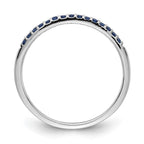 14k White Gold 2mm Blue Sapphire Band