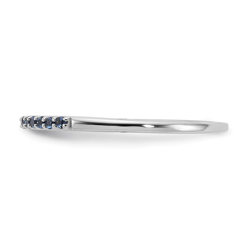 14k White Gold 2mm Blue Sapphire Band