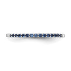 14k White Gold 2mm Blue Sapphire Band