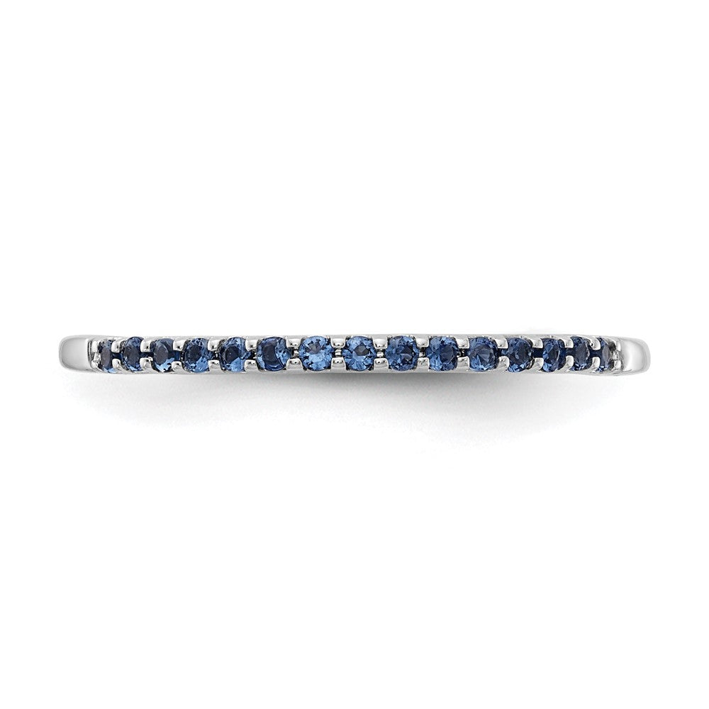14k White Gold 2mm Blue Sapphire Band