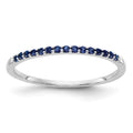 14k White Gold 2mm Blue Sapphire Band