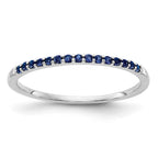14k White Gold 2mm Blue Sapphire Band